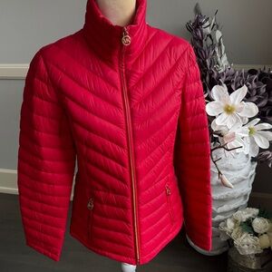 Michael Kors Red Lightweight Down fill Quilted Jacket